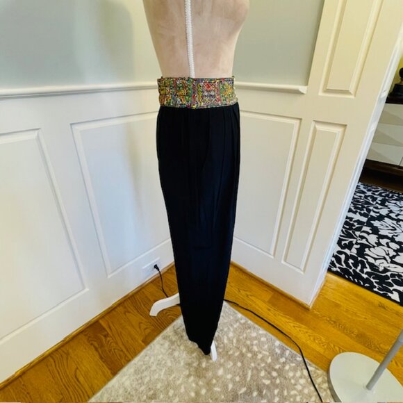 Vintage Platinum By Dorothy Schoelen Abstract Beaded Pant/Jacket Boho Art Medium - Picture 5 of 15